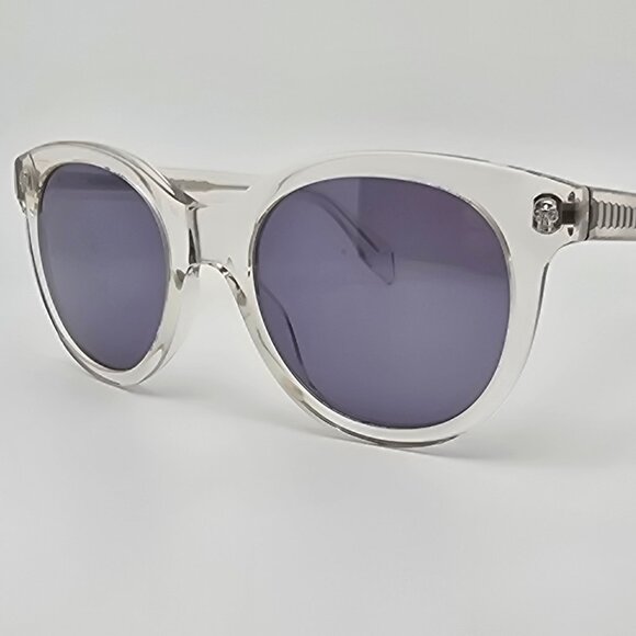 Alexander McQueen AMA0024SA 05 Clear Silver Skull Frame Silver Mirror Sunglasses main image 5